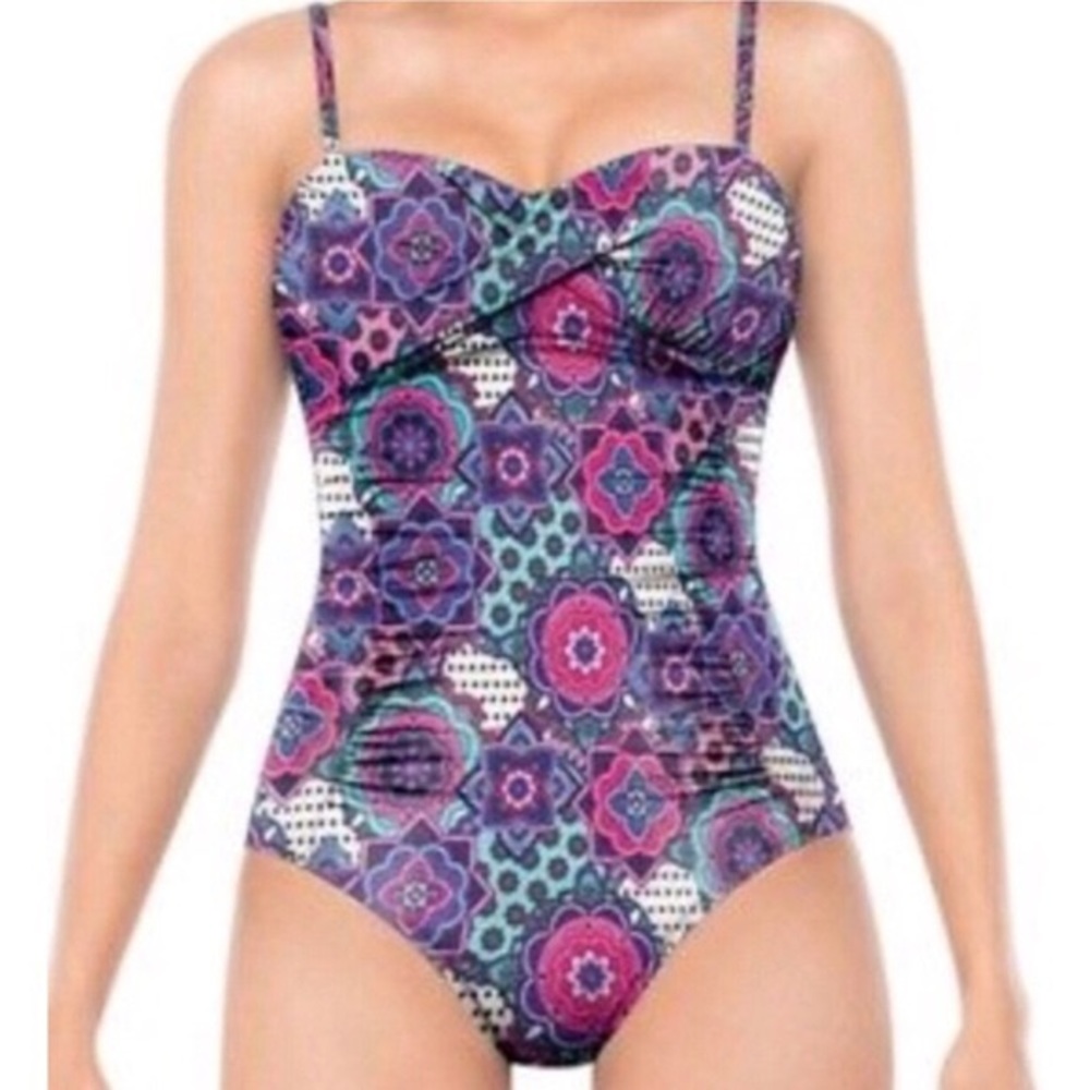 Spanx Love your Assets Paisley One Piece Swimsuit